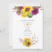 Bohemian Sun en Burgundy Plum Floral Wedding Kaart (Voorkant)