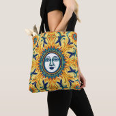 Bohemian Sun Face Canvas tas (Dichtbij)