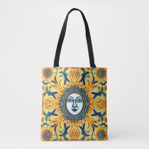 Bohemian Sun Face Canvas tas