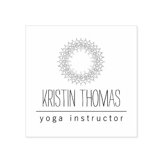 Bohemian Sun Mandala gepersonaliseerd Rubberstempel (Afrduk)