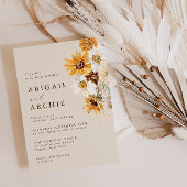 Bohemian Sunflower Wedding Kaart