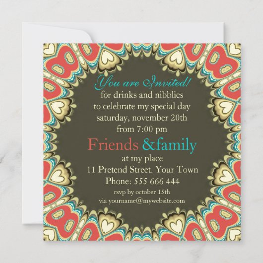 Bohemian Sweethearts Uitnodigingen voor verjaardag (Achterkant)