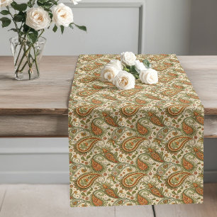 Bohemian Swirl Warm Aardse Kleur Pastelpalet Lange Tafelloper