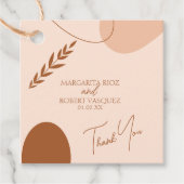 Bohemian Tan Brown Wedding Couples Bedankjes Labels (Voorkant)