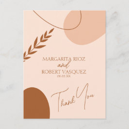 Bohemian Tan Brown Wedding Couples Briefkaart