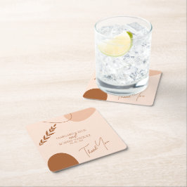 Bohemian Tan Brown Wedding Couples Kartonnen Onderzetters