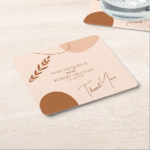 Bohemian Tan Brown Wedding Couples Kartonnen Onderzetters (Schuin)