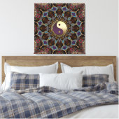Bohemian Tapestry Yin Yang Verpakt Canvas Afdruk (Insitu (Slaapkamer))
