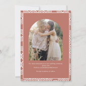 Bohemian Terracotta Arch Photo Wedding Save The Date (Achterkant)