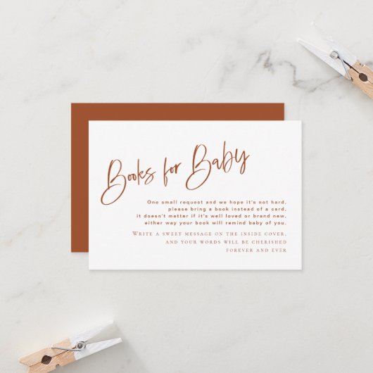 Bohemian Terracotta Baby shower Books for Baby (Voorkant / Achterkant in situ)