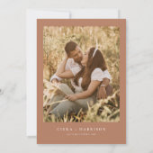 Bohemian Terracotta Bloemen Foto Herfst Bruiloft Kaart (Achterkant)