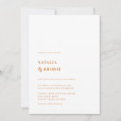 Bohemian Terracotta Blue Floral Wedding Invitation Kaart (Voorkant)