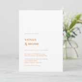 Bohemian Terracotta Blue Floral Wedding Invitation Kaart (Staand voorkant)