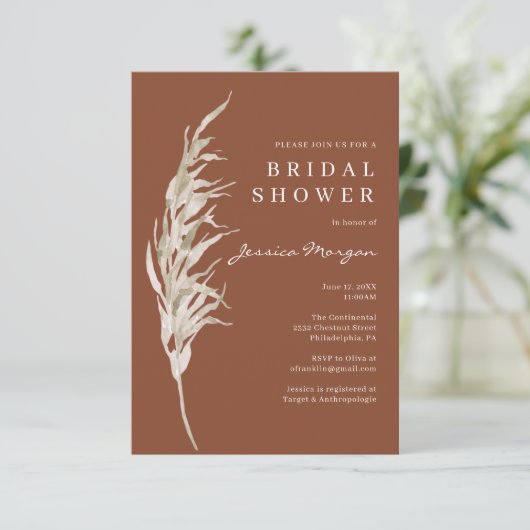 Bohemian Terracotta Bridal Shower Kaart (Staand voorkant)