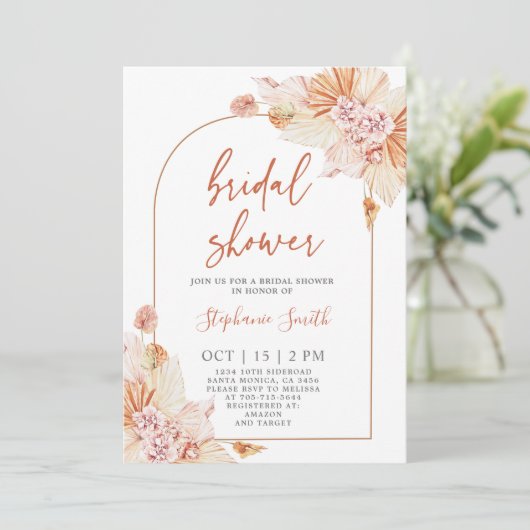 Bohemian Terracotta Bridal Shower Kaart (Staand voorkant)