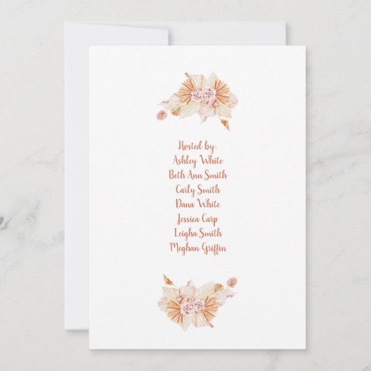 Bohemian Terracotta Bridal Shower Kaart (Achterkant)