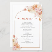 Bohemian Terracotta bruiloft Menu Kaart (Voorkant / Achterkant)