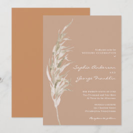 Bohemian Terracotta Bruiloft Uitnodiging Kaart