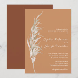 Bohemian Terracotta Bruiloft Uitnodiging Kaart