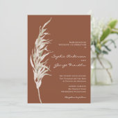 Bohemian Terracotta Bruiloft Uitnodiging Kaart (Staand voorkant)