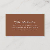 Bohemian Terracotta Bruiloft Website Invoegen Kaar Informatiekaartje (Voorkant)