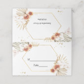 Bohemian Terracotta Dried Palm Leaf & Flowers Plaatskaartje (Buitenkant ongevouwen)