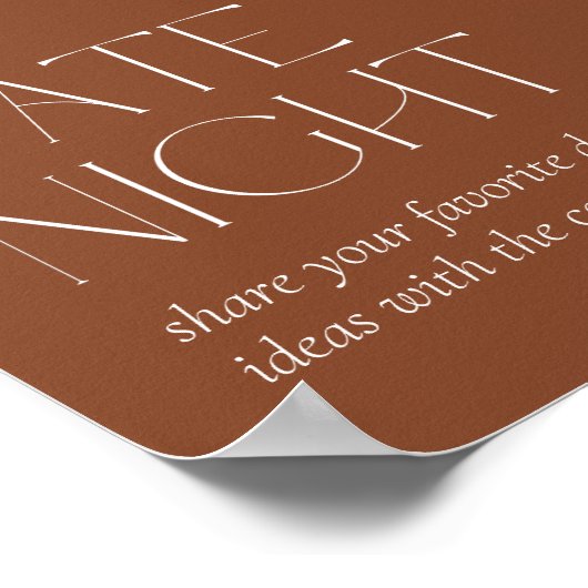 Bohemian Terracotta Floral Feathers Date Night Poster (Hoek)