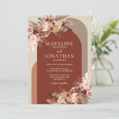 Bohemian Terracotta Floral Hydrangea Arch Kaart (Staand voorkant)