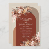 Bohemian Terracotta Floral Hydrangea Arch Kaart (Voorkant / Achterkant)