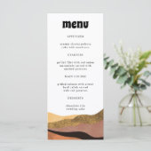 Bohemian Terracotta Groovy Wedding Dinner Menu (Staand voorkant)
