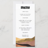 Bohemian Terracotta Groovy Wedding Dinner Menu (Voorkant)
