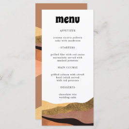 Bohemian Terracotta Groovy Wedding Dinner Menu
