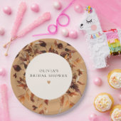 Bohemian Terracotta Herfst Floral Vrijgezellenfees Papieren Bordje (Feest)