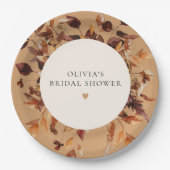 Bohemian Terracotta Herfst Floral Vrijgezellenfees Papieren Bordje (Voorkant)