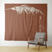 Bohemian Terracotta Pampas Grass Bridal Backdrop Wandkleed (In Situ (horizontaal))
