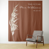 Bohemian Terracotta Pampas Grass Bridal Backdrop Wandkleed (In situ)