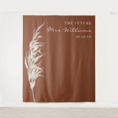 Bohemian Terracotta Pampas Grass Bridal Backdrop Wandkleed (Voorkant)