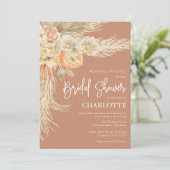 Bohemian Terracotta Pampas Grass Vrijgezellenfeest Kaart (Staand voorkant)