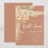 Bohemian Terracotta Pampas Grass Vrijgezellenfeest Kaart (Voorkant / Achterkant)