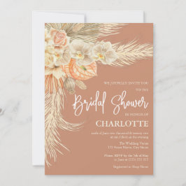 Bohemian Terracotta Pampas Grass Vrijgezellenfeest Kaart