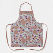 Bohemian Terracotta Pink Flowers Waterverf Apron Schort (Voorkant)