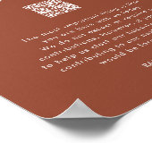 Bohemian Terracotta QR Code Huwelijksreis Fonds Poster (Hoek)