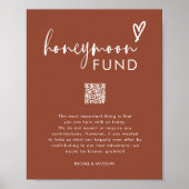 Bohemian Terracotta QR Code Huwelijksreis Fonds Poster (Voorkant)