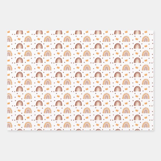 Bohemian Terracotta Rainbow 1st Birthday Inpakpapier Vel (Voorkant 3)
