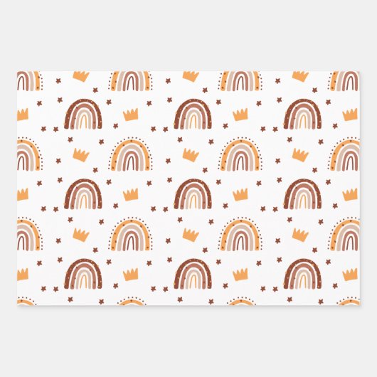 Bohemian Terracotta Rainbow 1st Birthday Inpakpapier Vel (Voorkant)