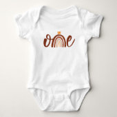 Bohemian Terracotta Rainbow First Birthday Romper (Voorkant)
