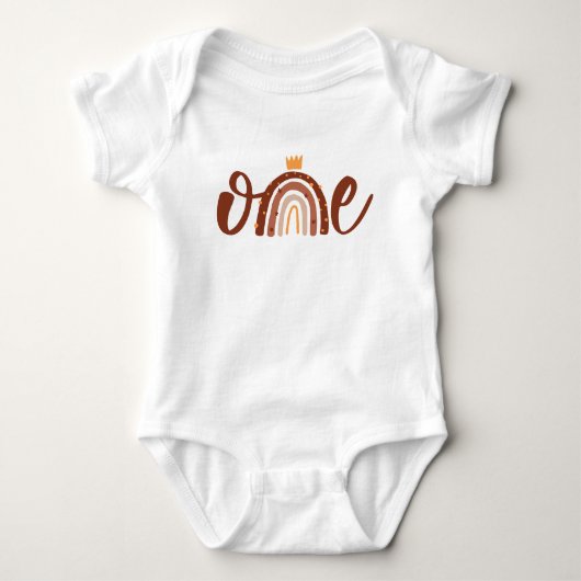 Bohemian Terracotta Rainbow First Birthday Romper (Voorkant)