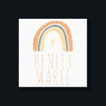 Bohemian Terracotta Rainbow Nursery Baby Naam Canvas Afdruk<br><div class="desc">Deze canvas print beschikt over een rustieke terracotta en aardetoon waterverf regenboog met een leuk handgeschreven lettertype. Verander de naam eenvoudig in die van je baby of geef cadeau aan een in verwachting zijnd stel om in hun kinderkamer te hangen.</div>
