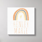 Bohemian Terracotta Rainbow Nursery Baby Naam Canvas Afdruk (Voorkant)