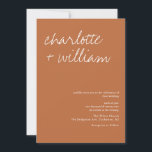 Bohemian Terracotta Rustic Wedding Invitation Kaart<br><div class="desc">Bohemian Terracotta Rustic Wedding Invitation</div>